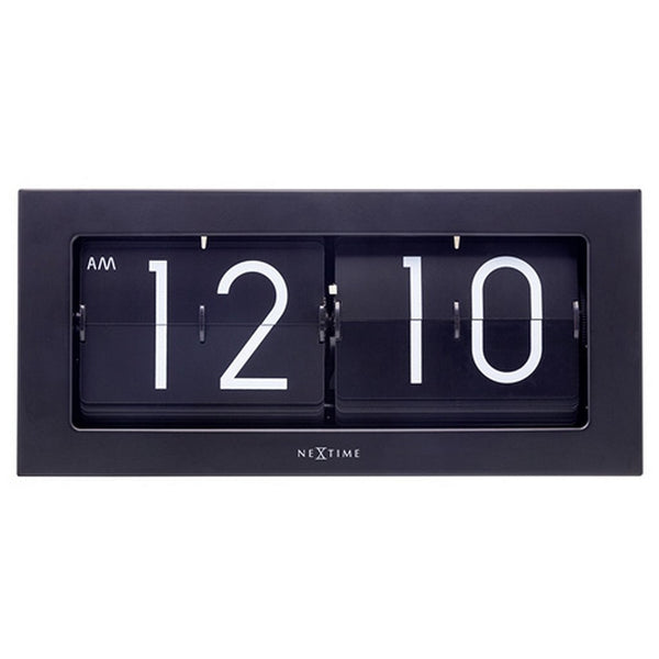 NeXtime NE-5198ZW Big Flip Flipklok 36x16x8.5 cm Zwart/Metaal