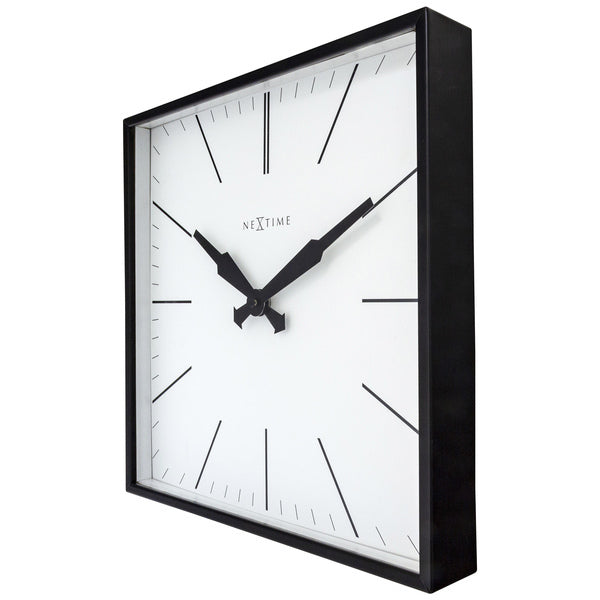 NeXtime NE-3294ST Vierkante Klok - 35x35cm - Stille Wandklok - Wit - "Be Square"