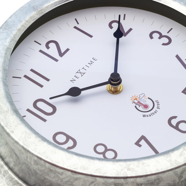 NeXtime NE-4301GA Buitenwandklok Poppy 22 cm Metaal/Gegalvaniseerd