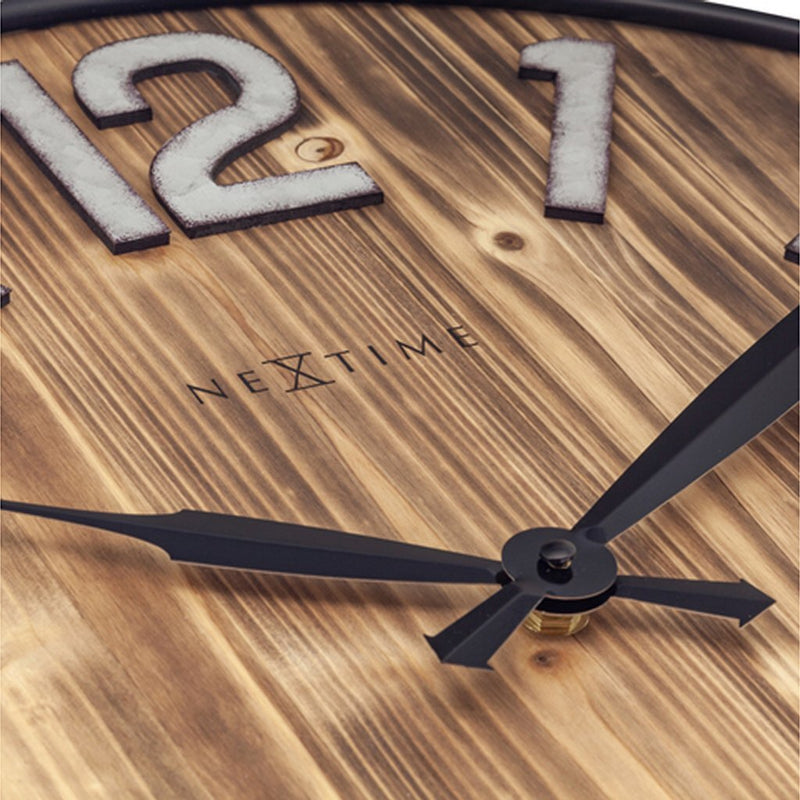 NeXtime NE-3277BR Grote Wandklok Aberdeen 50 cm Hout/Metaal