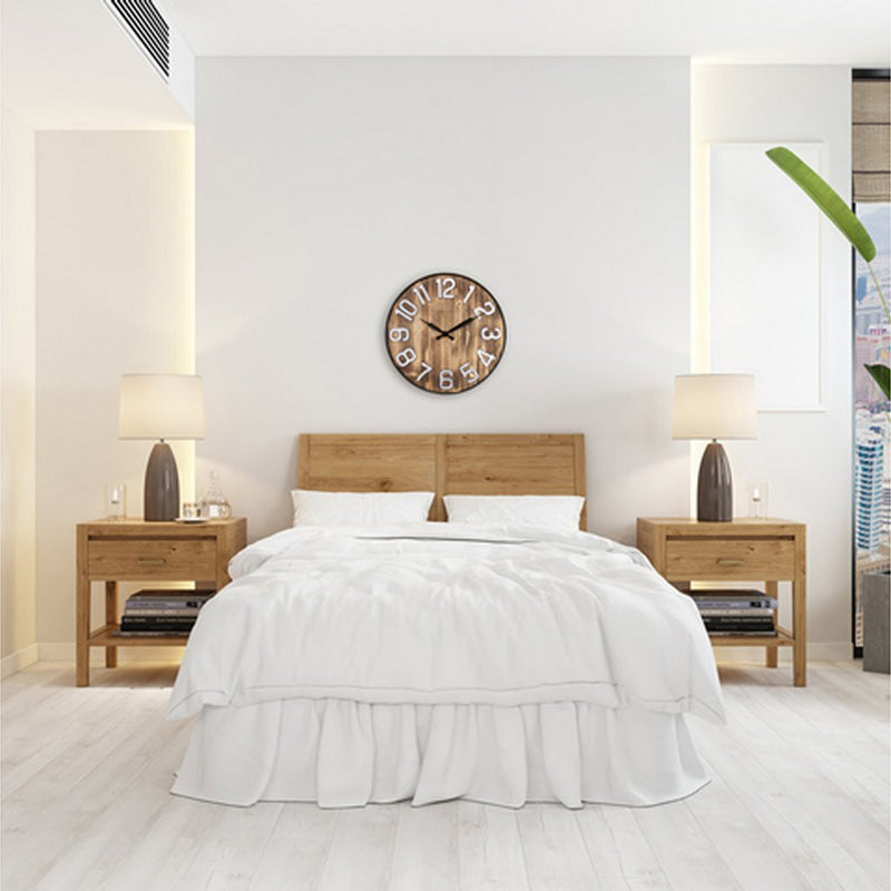 NeXtime NE-3277BR Grote Wandklok Aberdeen 50 cm Hout/Metaal