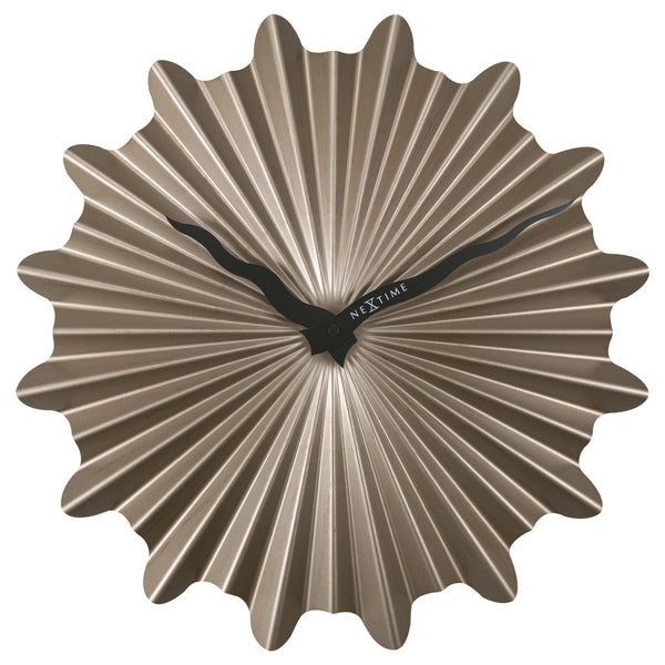 NeXtime NE-3286BR Metalen Wandklok - 40cm - Stille Klok - Bruin - Metaal - "Sunny"