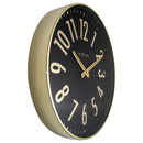 NeXtime NE-3288ZW Design Wandklok - 40cm - Stille Klok - Zwart Met Goud - "Alchemy"