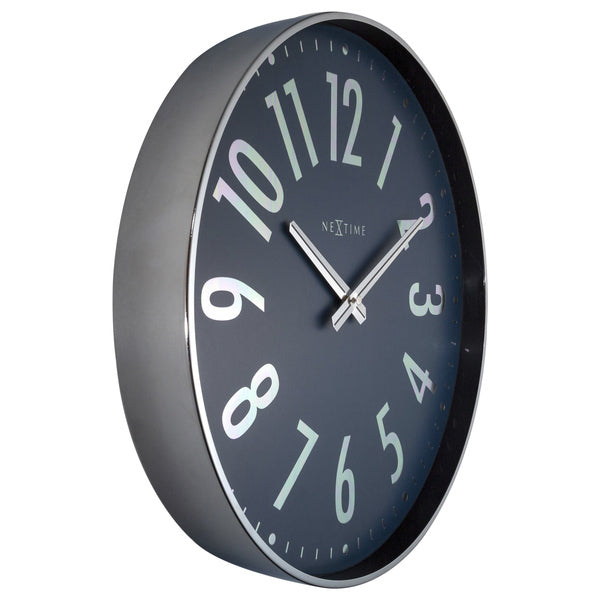 NeXtime NE-3288BL Design Wandklok - 40cm - Stille Klok - Blauw Met Zilver - "Alchemy"