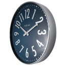 NeXtime NE-3288BL Design Wandklok - 40cm - Stille Klok - Blauw Met Zilver - "Alchemy"