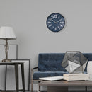 NeXtime NE-3288BL Design Wandklok - 40cm - Stille Klok - Blauw Met Zilver - "Alchemy"