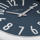 NeXtime NE-3288BL Design Wandklok - 40cm - Stille Klok - Blauw Met Zilver - "Alchemy"