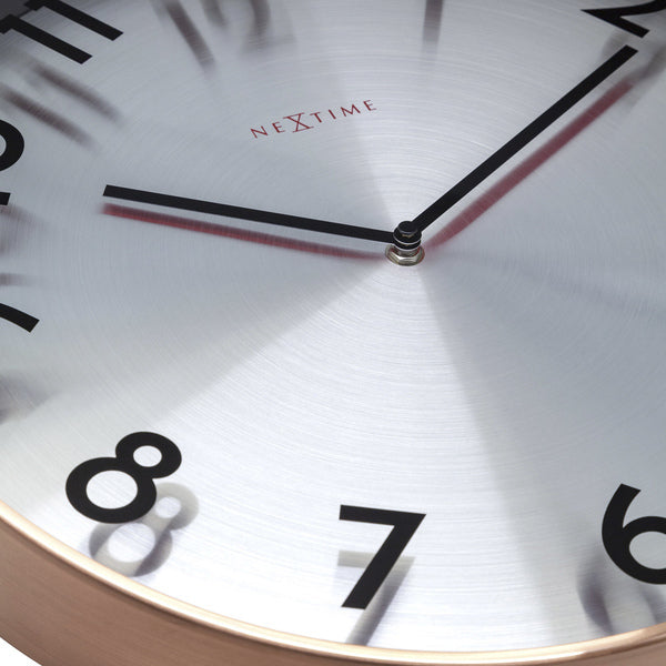 NeXtime NE-3289CO Metalen Wandklok - 40cm -Stille Klok - Metaal - "Reflection"