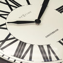 NeXtime NE-3291ZW Landelijke Wandklok - 40cm -Stille Klok - Black-Metal- "Nieuw Amsterdam"
