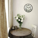 NeXtime NE-3291ZW Landelijke Wandklok - 40cm -Stille Klok - Black-Metal- "Nieuw Amsterdam"