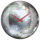 NeXtime NE-3293 Stille Wandklok - 35cm - Discobal - Koepelvormig Glas - "Disco Ball"