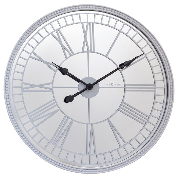 NeXtime NE-3255WI Spiegelklok - 43cm - Stille Wandklok - Landelijk - Wit - - &quot;Cleopatra&quot;