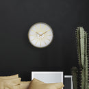 NeXtime NE-3287WI Stille Wandklok - 40cm - Wit Goud - Metaal - "Excentric"