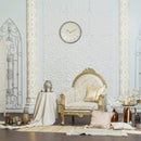 NeXtime NE-3287WI Stille Wandklok - 40cm - Wit Goud - Metaal - "Excentric"