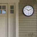 NeXtime NE-4318WI Buitenklok Jasmine + Thermo- en Hydrometer 23.5 cm Zwart/Wit