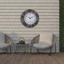 NeXtime NE-4320 Buitenklok Aster + Thermo- en Hydrometer 43.5 cm Steenlook