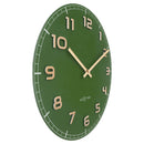 NeXtime NE-3314GC Wandklok Dia 40cm Groen Glas/Aluminium Classy Medium