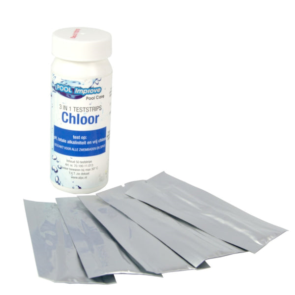 Pool Improve 3in1 Teststrips pH/Alkaliteit/Chloor, 50st.