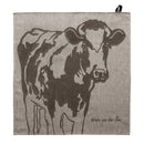 Wiebe Van Der Zee Theedoek Koe 60x60 cm Taupe