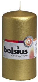 Bolsius stompkaars in cello goud 120/60