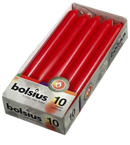 6x Bolsius dinerkaars 230/20 10 stuks rood