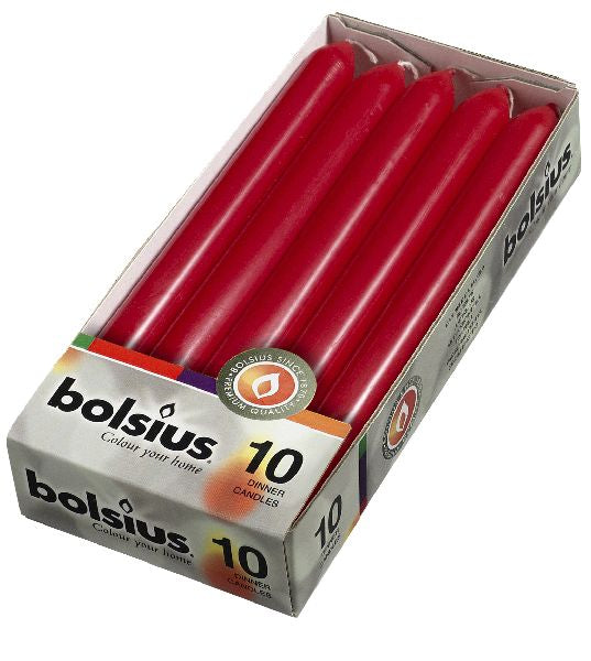 Bolsius dinerkaars 230/20  6x10 stuks wijnrood