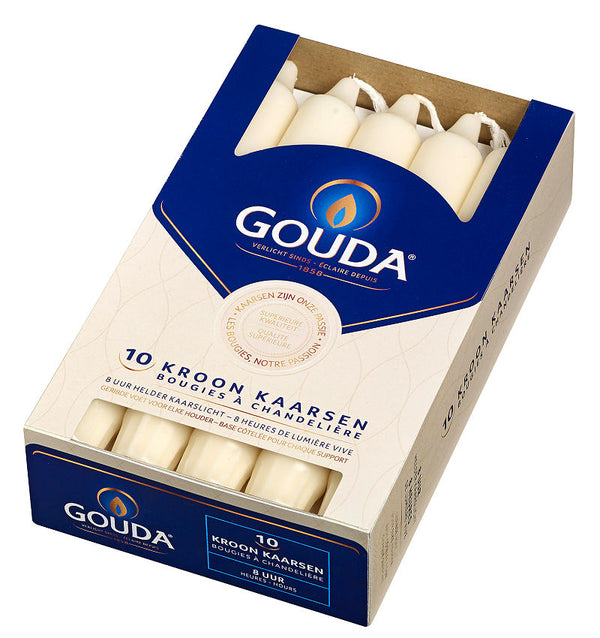 6x Gouda kroonkaars 200/24 doos 10 ivoor