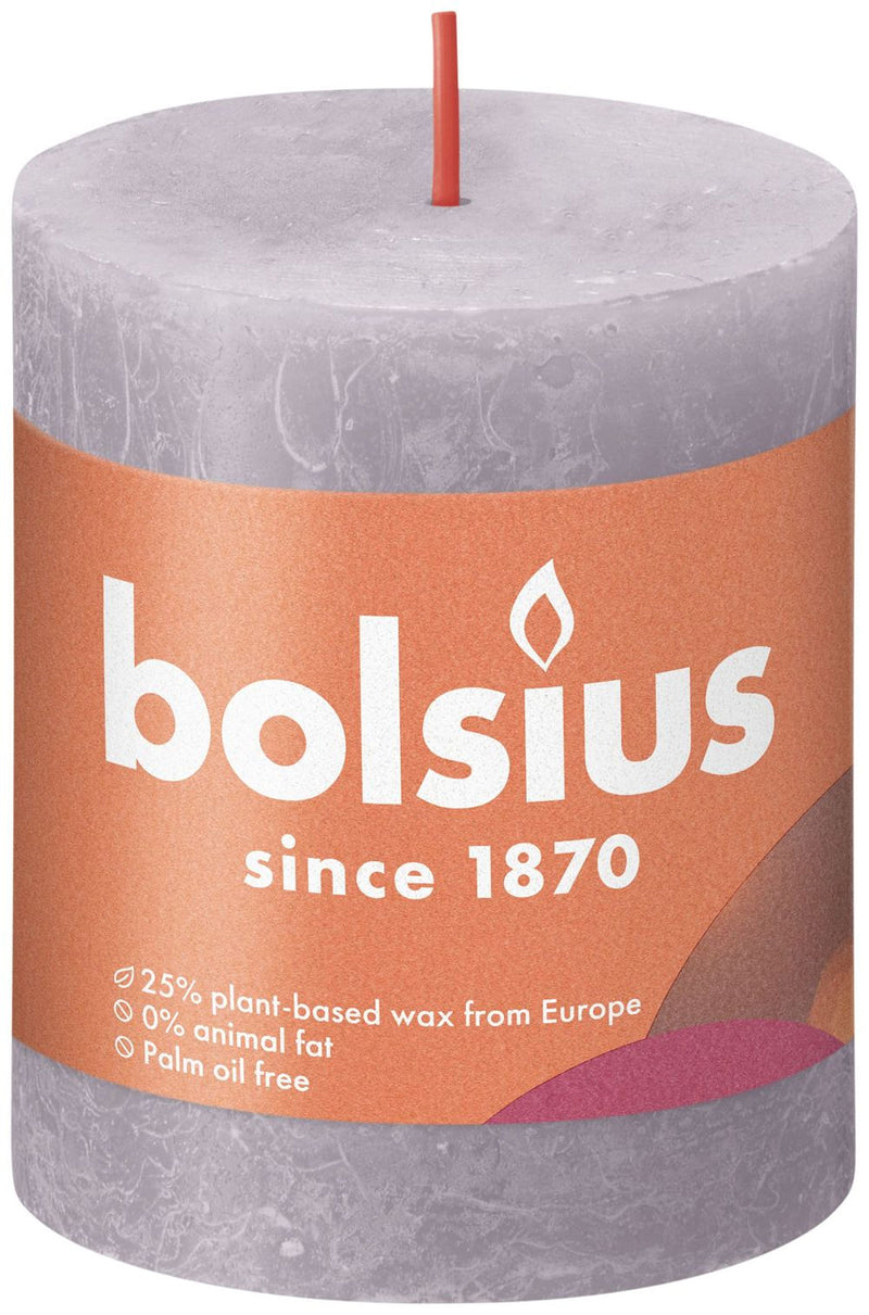 Bolsius Rustiek stompkaars 80/68 - Frosted Lavender