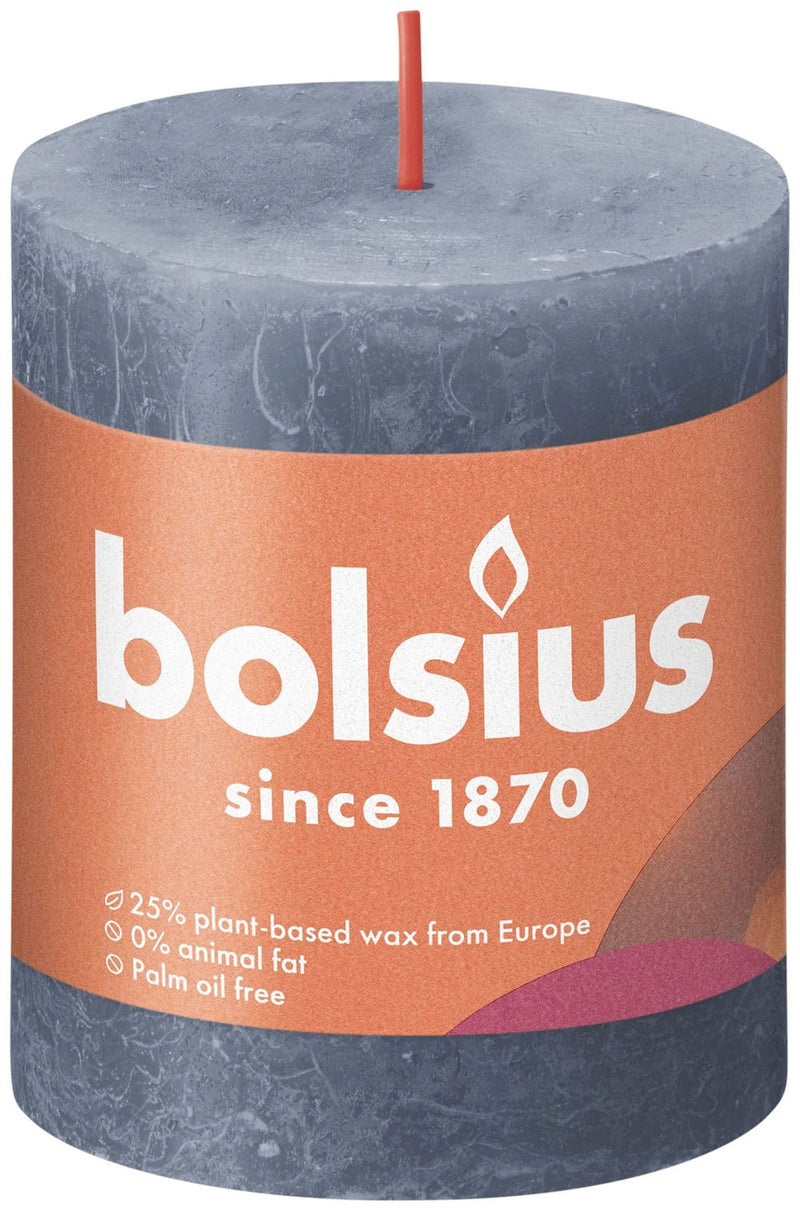 Bolsius Rustiek stompkaars 80/68 - Twilight Blue