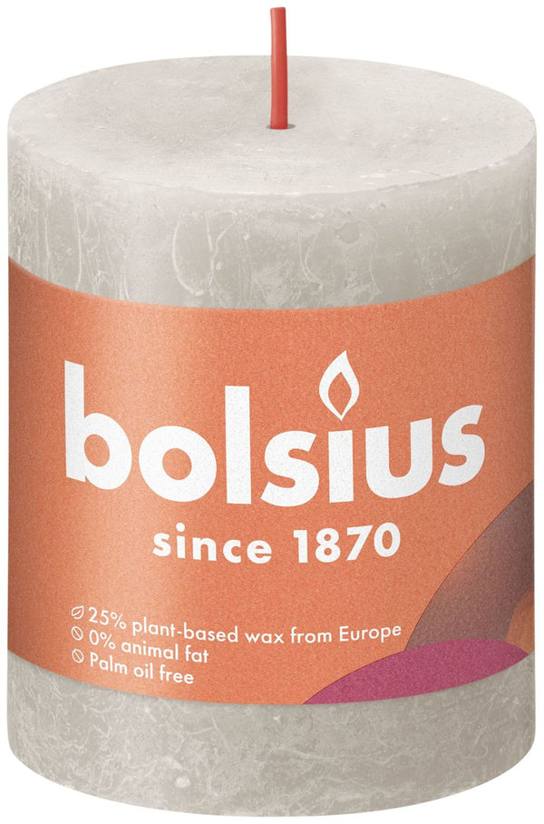 Bolsius Kaars 8x6,8 cm Zand Grijs Rustiek