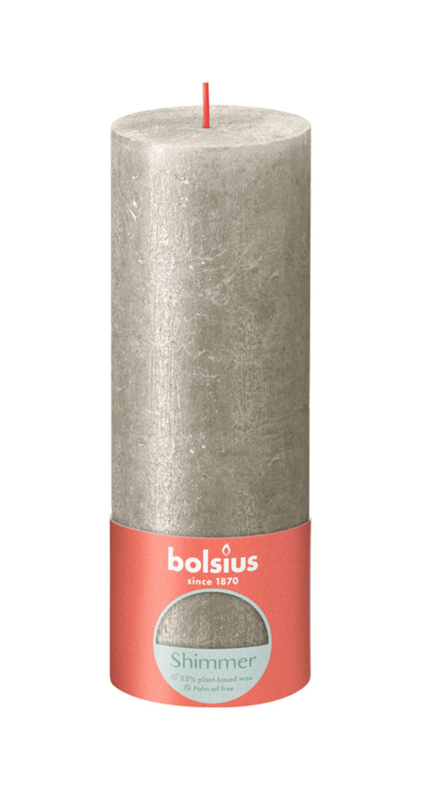 Bolsius Rustiek stompkaars Shimmer 190/68 - Champagne