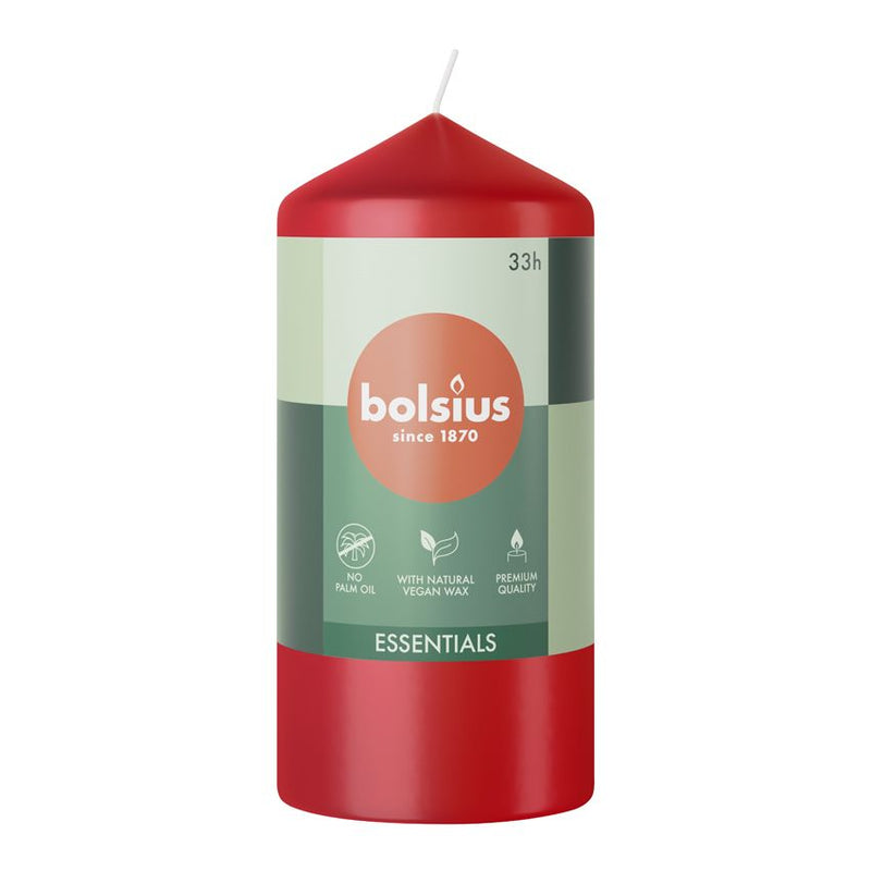Bolsius stompkaars 120/58 - Rood
