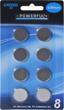 Batterij knoopcel CR2025 8 stuks