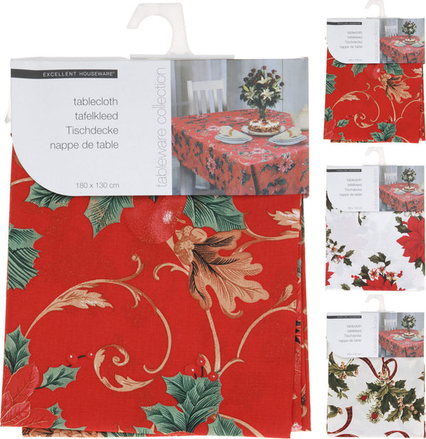 Kerst Tafelkleed Katoen 130x180cm 3 ass