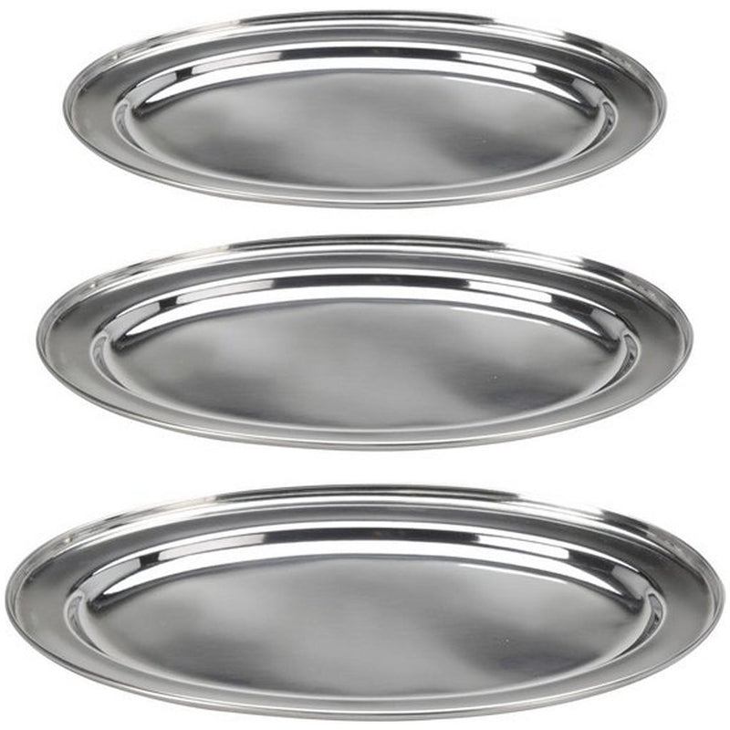 Excellent Houseware Serveerschalen 3 Stuks RVS