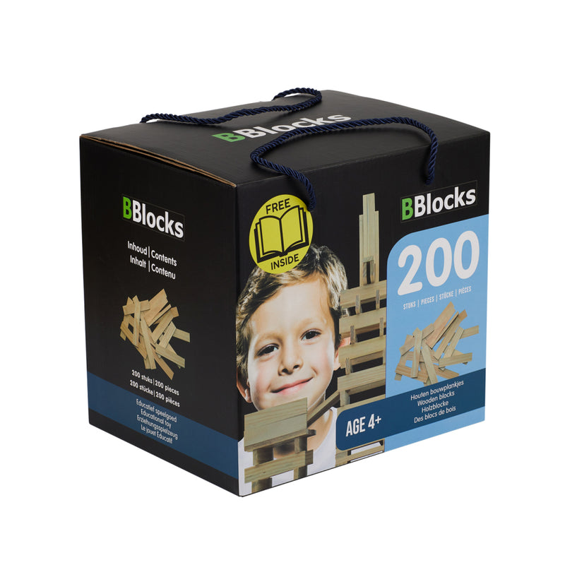 BBlocks Bouwplankjes Blank, 200dlg.