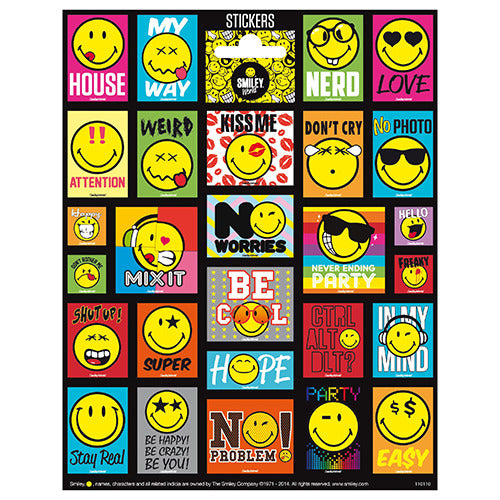 Smiley World Groot Stickervel Doos 10 Stuks