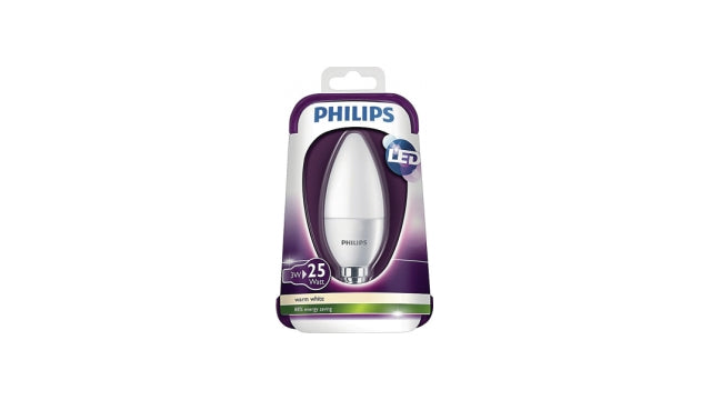 Philips LED Kaarslamp Mat 3W (25W) E14 Warmwit