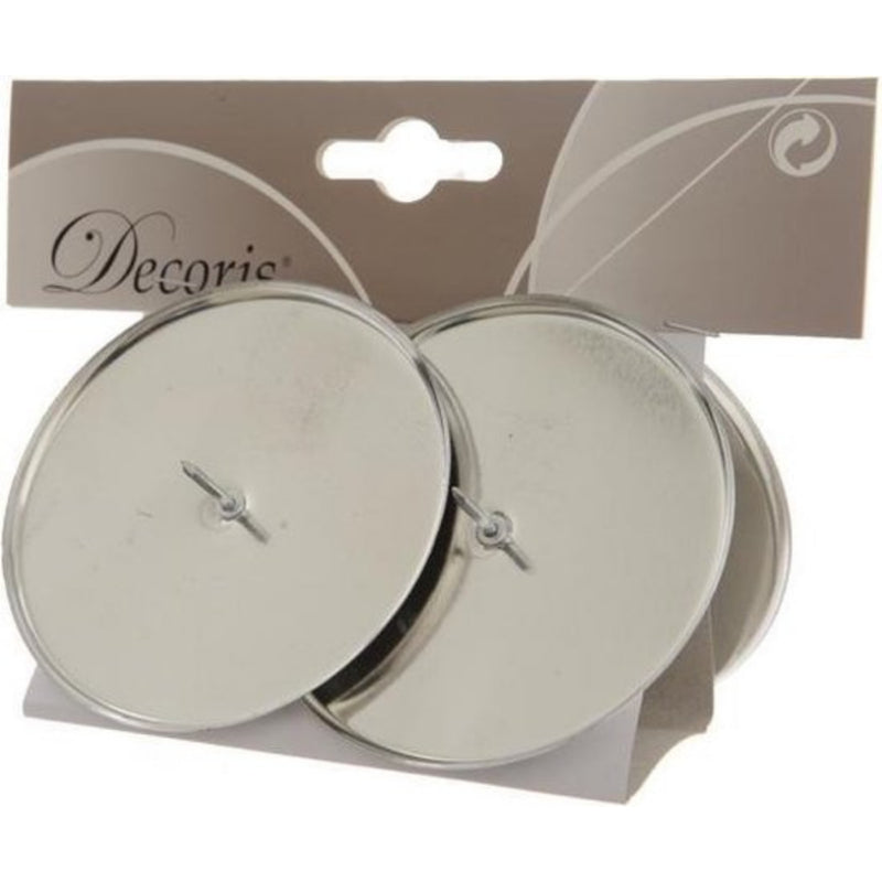 Decoris Kaarshouders 8 cm 4 Stuks Zilver