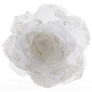 Everlands Kerstroos op Clip 14x8,5 cm Winterwit