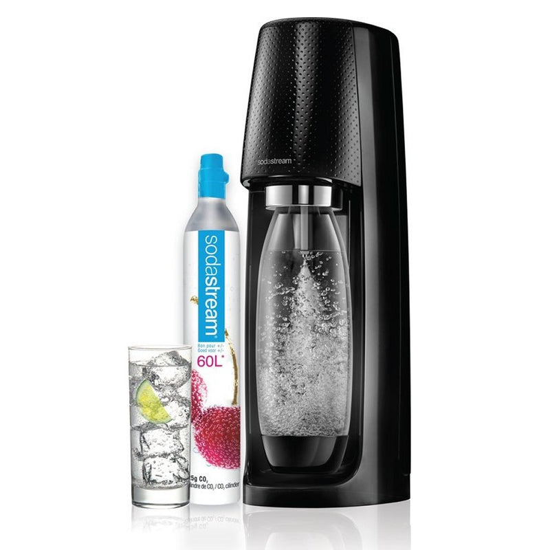 Sodastream Spirit Bruiswatertoestel + 60L CO2 Cilinder en Fles 1L Zwart