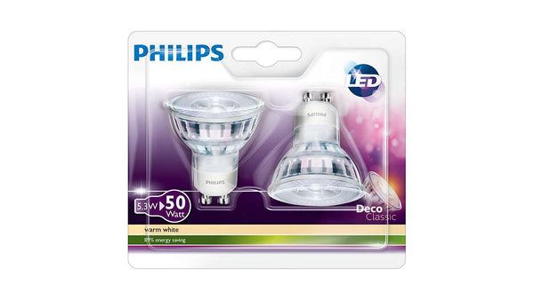 Philips LED5,3W(50W)GU10DUOPack LED Reflectorlamp