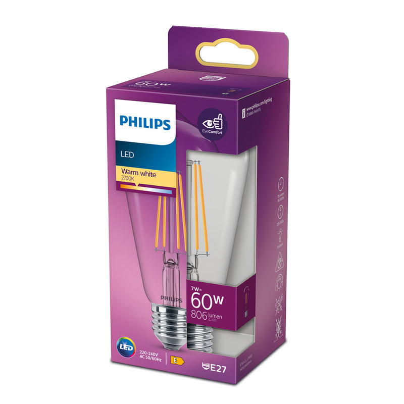 Philips Led Cl St64 Ww Cl 60w E27