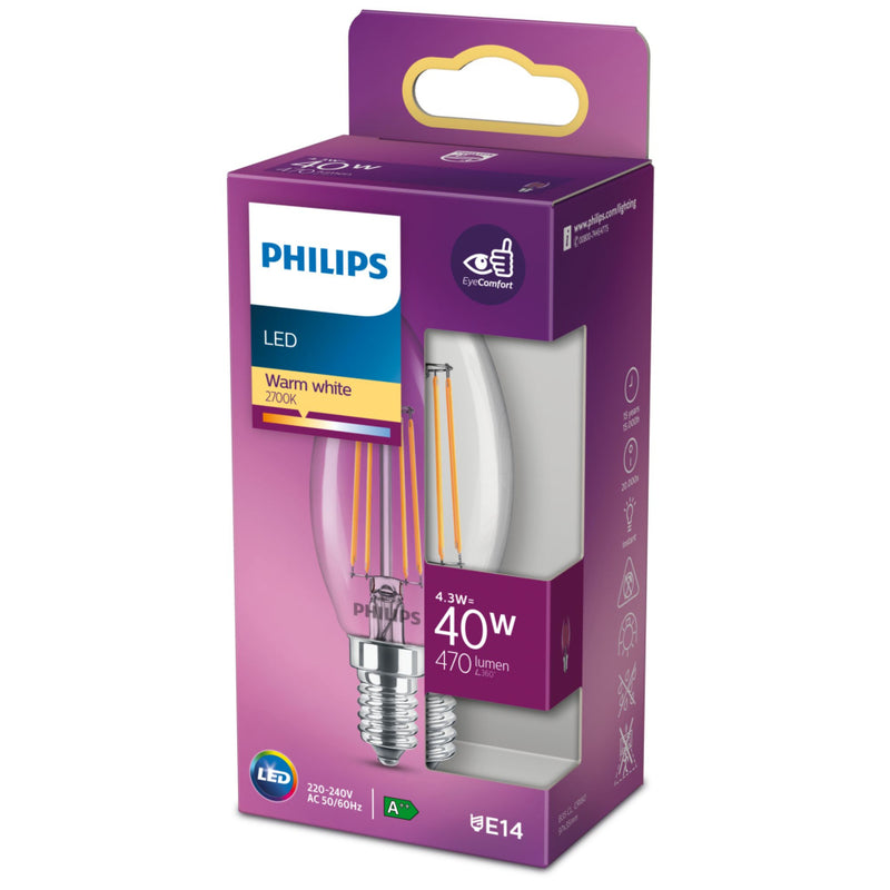 Philips LED Kaarslamp 40W E14 Warm Wit
