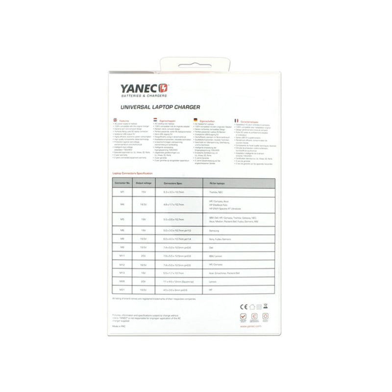 Yanec Universele Laptop Voeding 90w