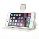 MW Wallet Book Case Silk Texture Wit met 3D Strass voor Apple iPhone 6