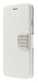 MW Wallet Book Case Silk Texture Wit met 3D Strass voor Apple iPhone 6