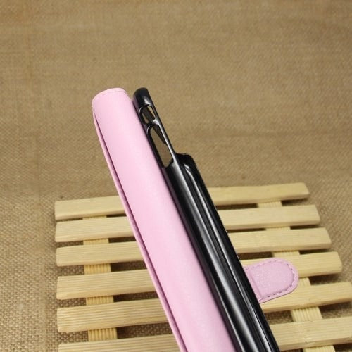 MW Wallet Book Case Lychee Roze voor Apple iPhone 6 Plus