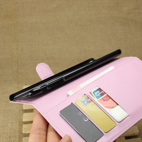 MW Wallet Book Case Lychee Roze voor Apple iPhone 6 Plus