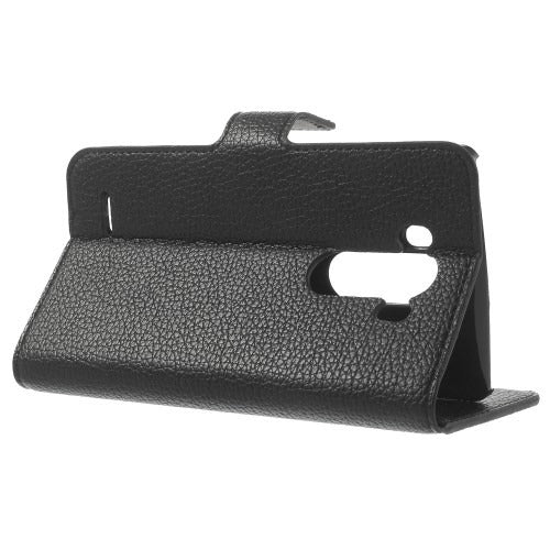 MW Wallet Book Case Lychee Zwart voor LG G3